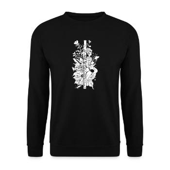 Flute Comic Look - Unisex Sweatshirt - black - Front - Alina (178cm) & Michal (187cm)