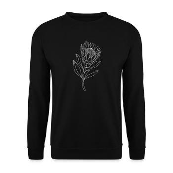 Étude de la ligne de protéa sur le noir - Sweat-shirt Unisexe - noir - Devant - Alina (178cm) & Michal (187cm)