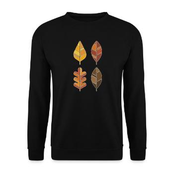 Vier Herbstblätter Raster - Unisex Pullover - Schwarz - Vorne - Alina (178cm) & Michal (187cm)