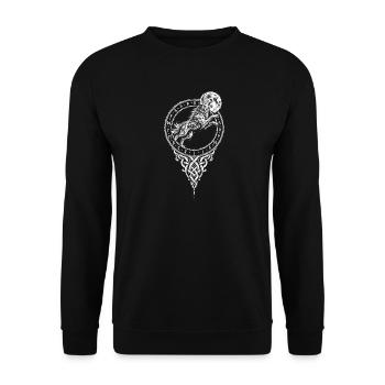 Hati jagt den Mond - Unisex Pullover - Schwarz - Vorne - Alina (178cm) & Michal (187cm)