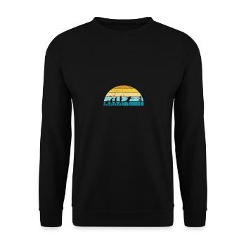 Disc Golf - Disc Golfing Spieler Ultimate Frisbee - Unisex Pullover - Schwarz - Vorne - Alina (178cm) & Michal (187cm)