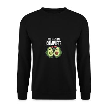 You Complete Me Boyfriend or Girlfriend Gift - Unisex Sweatshirt - black - Front - Alina (178cm) & Michal (187cm)