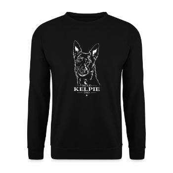 Kelpie Dad Dog Dogs Herding Dogs Wilsigns - Unisex Sweatshirt - black - Front - Alina (178cm) & Michal (187cm)