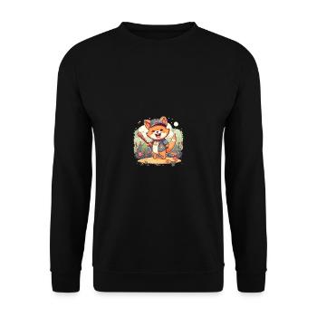 japanisch Hund Shiba Inu Sport Baseball - Unisex Pullover - Schwarz - Vorne - Alina (178cm) & Michal (187cm)