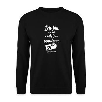 40. Geburtstag - Unisex Pullover - Schwarz - Vorne - Alina (178cm) & Michal (187cm)