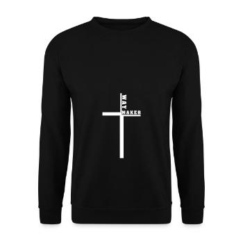 Way Maker Kirche Christ Jesus Kreuz Christlich - Unisex Pullover - Schwarz - Vorne - Alina (178cm) & Michal (187cm)