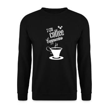CAPPUCCINO, CAFÉ, IDÉE CADEAU, T-SHIRT, SPORT - Sweat-shirt Unisexe - noir - Devant - Alina (178cm) & Michal (187cm)