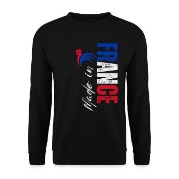 Made in France, I love France - Unisex Sweatshirt - black - Front - Alina (178cm) & Michal (187cm)