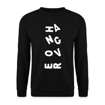 HANGOVER Schriftzug - weiß - Unisex Pullover - Schwarz - Vorne - Alina (178cm) & Michal (187cm)