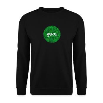 Green Circle - leaves - Unisex Sweatshirt - black - Front - Alina (178cm) & Michal (187cm)