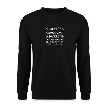 Pi Kreiszahl 3,1415 Geschenkidee lustig Mathematik - Unisex Pullover - Schwarz - Vorne - Alina (178cm) & Michal (187cm)