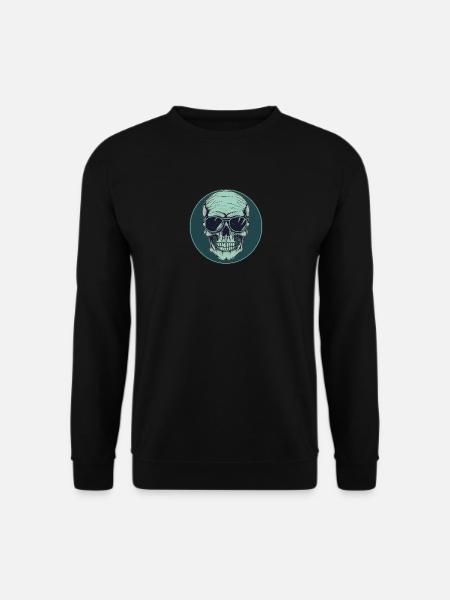 Skull with sunglasses, skull, skeleton - Unisex Sweatshirt - black