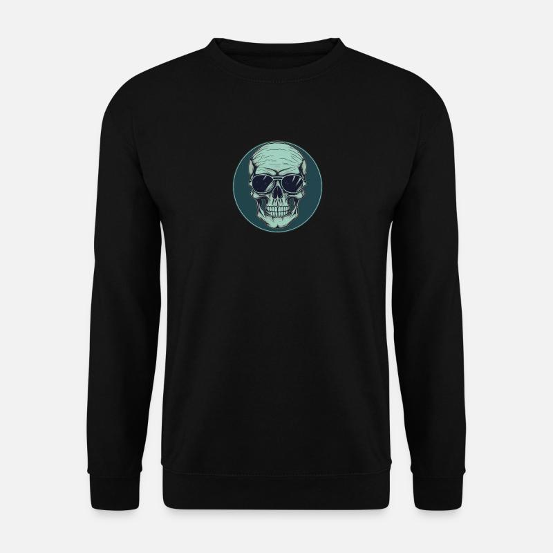 Skull with sunglasses, skull, skeleton - Unisex Sweatshirt - black