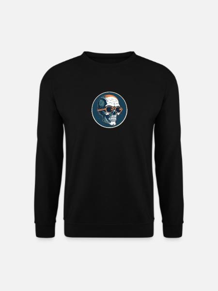 Skull with sunglasses, skull, skeleton - Unisex Sweatshirt - black