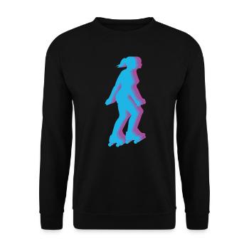 Roller Patinage Vintage Filles Roller Skates - Sweat-shirt Unisexe - noir - Devant - Alina (178cm) & Michal (187cm)