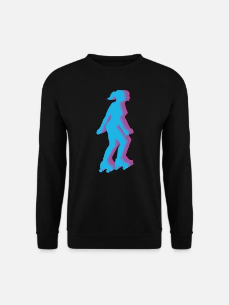 Roller Skating Vintage Mädchen Rollschuhe - Unisex Pullover - Schwarz