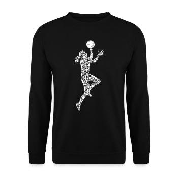 Symboles de basket-ball Fille Joueur de basket-ball - Sweat-shirt Unisexe - noir - Devant - Alina (178cm) & Michal (187cm)