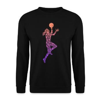 Basketball Symbole Frauen Basketballerin - Unisex Pullover - Schwarz - Vorne - Alina (178cm) & Michal (187cm)