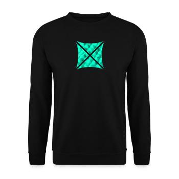 Abstrait Polygone Design Turquoise - Sweat-shirt Unisexe - noir - Devant - Alina (178cm) & Michal (187cm)