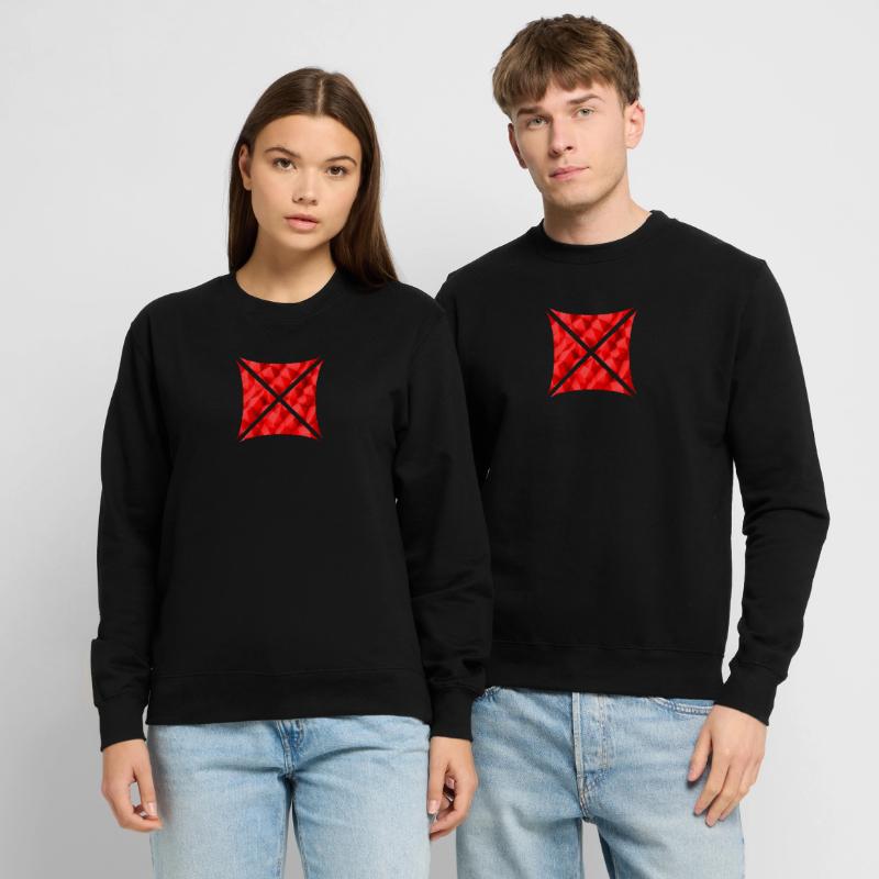 Conception de polygone abstrait rouge Sweat-shirt Unisexe