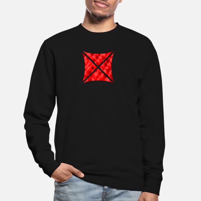 Conception de polygone abstrait rouge Sweat-shirt Unisexe