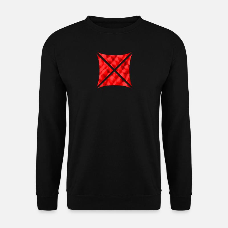 Abstract Polygon Design Red - Unisex Sweatshirt - black