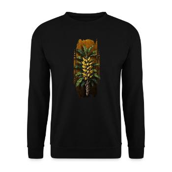 Tropische Majestät: Bananenstaude - Unisex Pullover - Schwarz - Vorne - Alina (178cm) & Michal (187cm)