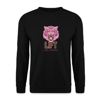 Heben Sie wie ein Tiertiger - Unisex Pullover - Schwarz - Vorne - Alina (178cm) & Michal (187cm)