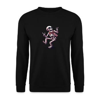 Tanzendes Skelett - Unisex Pullover - Schwarz - Vorne - Alina (178cm) & Michal (187cm)