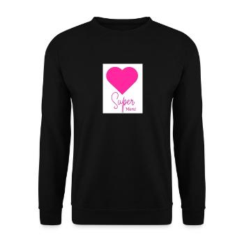 Super Mom - Unisex Pullover - Schwarz - Vorne - Alina (178cm) & Michal (187cm)