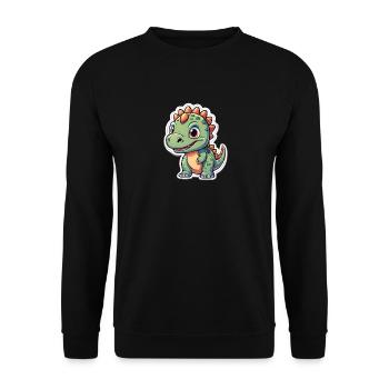 Friendly dinosaur puppy - Unisex Sweatshirt - black - Front - Alina (178cm) & Michal (187cm)