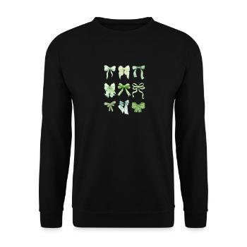 Grüne Schleifen - Unisex Pullover - Schwarz - Vorne - Alina (178cm) & Michal (187cm)