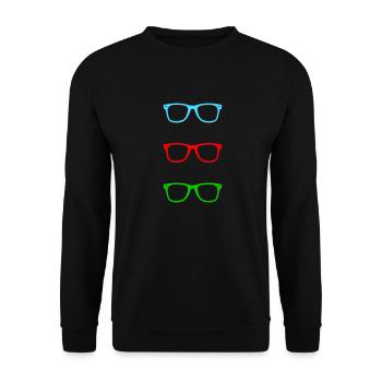 brille - Unisex Pullover - Schwarz - Vorne - Alina (178cm) & Michal (187cm)