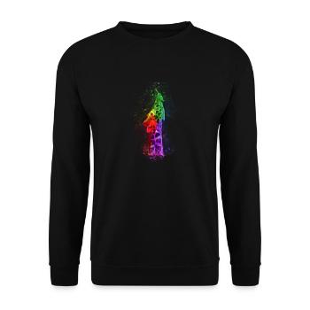 Multicolour Giraffe - Unisex Sweatshirt - black - Front - Alina (178cm) & Michal (187cm)