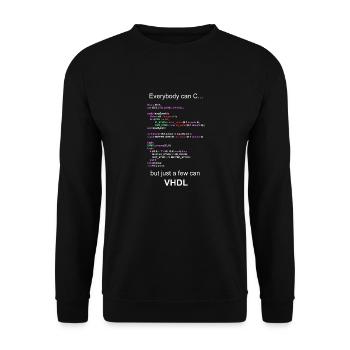 VHDL HDL FPGA Developer Electrical Engineering Engineer - Unisex Sweatshirt - black - Front - Alina (178cm) & Michal (187cm)