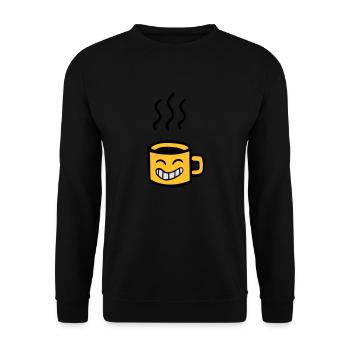 Zeichnung Tasse Tee Kaffee kawaii lustiger Humor S - Unisex Pullover - Schwarz - Vorne - Alina (178cm) & Michal (187cm)