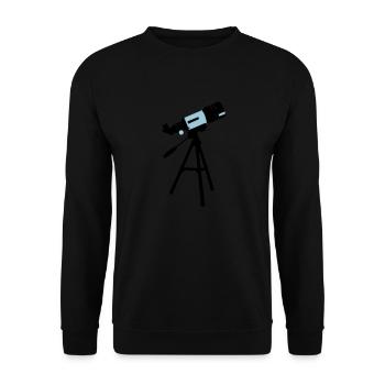 Telescope, Astronomy - Unisex Sweatshirt - black - Front - Alina (178cm) & Michal (187cm)