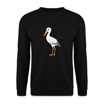 stork - Unisex Sweatshirt - black - Front - Alina (178cm) & Michal (187cm)