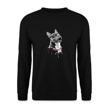 Miniatur Bullterrier Art - Unisex Pullover - Schwarz - Vorne - Alina (178cm) & Michal (187cm)