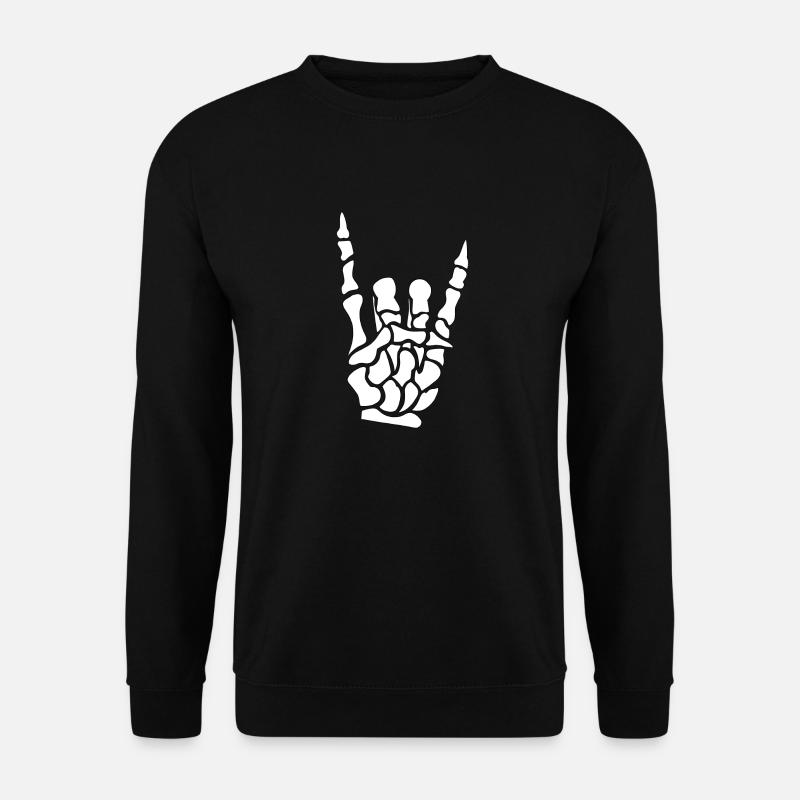 Teufelshörner Hand - Skelett - Knochen - Metal - Unisex Pullover - Schwarz