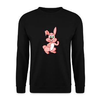 rosa lieber Hase - Unisex Pullover - Schwarz - Vorne - Alina (178cm) & Michal (187cm)