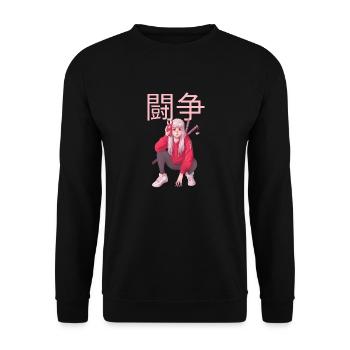 Anime Manga Girl Fight Japanese Japan Girlpower - Sweat-shirt Unisexe - noir - Devant - Alina (178cm) & Michal (187cm)