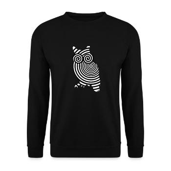owl illusion eyes optical illusion lsd strudel - Unisex Sweatshirt - black - Front - Alina (178cm) & Michal (187cm)