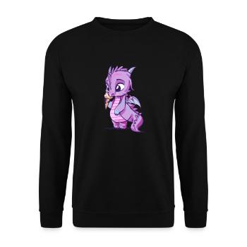 Drachengeschenk für einen Fantasy-Nerd - Unisex Pullover - Schwarz - Vorne - Alina (178cm) & Michal (187cm)