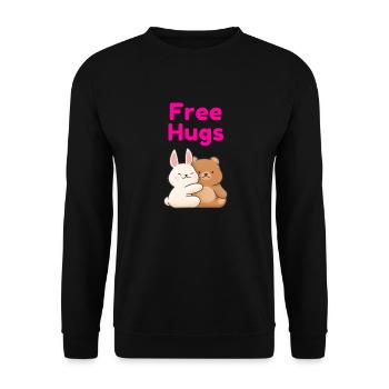 Free Hugs - Sweat-shirt Unisexe - noir - Devant - Alina (178cm) & Michal (187cm)