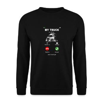 My Truck is calling - Unisex Pullover - Schwarz - Vorne - Alina (178cm) & Michal (187cm)