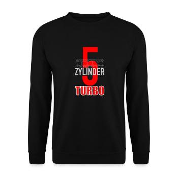 5 Zylinder Turbo - Unisex Pullover - Schwarz - Vorne - Alina (178cm) & Michal (187cm)