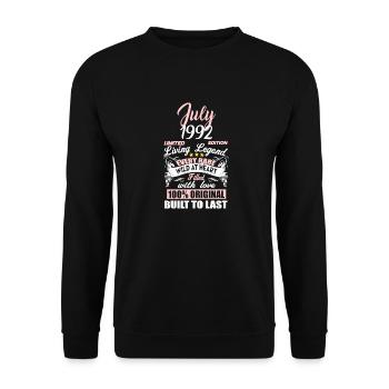 July 1992 - 30th Birthday Gift. Woman. - Unisex Sweatshirt - black - Front - Alina (178cm) & Michal (187cm)