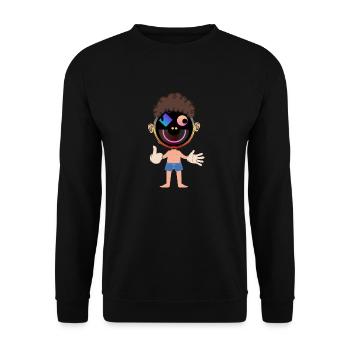 freak thumb up - Unisex Pullover - Schwarz - Vorne - Alina (178cm) & Michal (187cm)