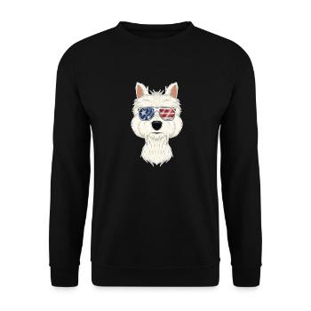 West Highland Terrier USA Lunettes de soleil I American - Sweat-shirt Unisexe - noir - Devant - Alina (178cm) & Michal (187cm)